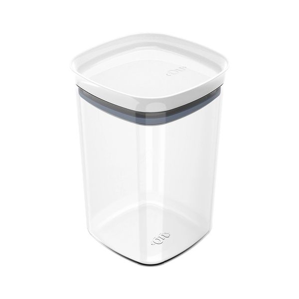 Pote Martiplast Block em Plástico Hermético Quadrado Branco 1L Pote Martiplast Block em Plástico Hermético Quadrado Branco 1L