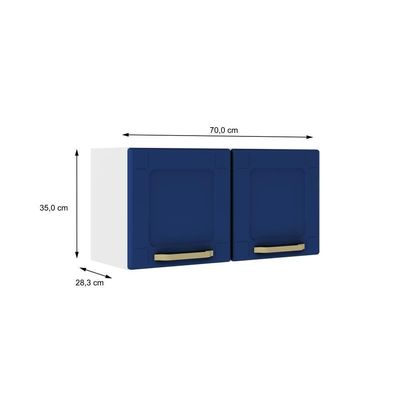 Armário Aéreo De Aço 2 Portas Colors Bertolini - Azul/Branco