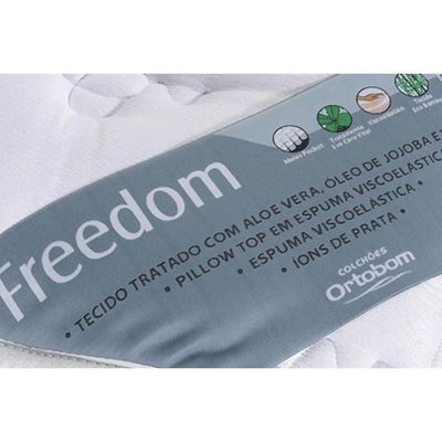 Colchão Solteiro Molas Visco Ensacadas SuperPocket Freedom OrtoPillow (88x188x32) - Ortobom