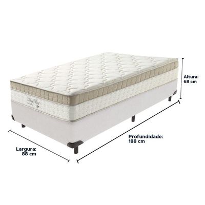 Cama Box Branco E Colchão King Best Molas Ensacadas Solteiro 88x188x33 Anjos