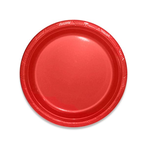 Prato de Plástico Silver Plastic Happy Line Vermelho Prato de Plástico Silver Plastic Happy Line Vermelho