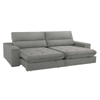 Sofá Aspem Linho 02 Módulos De 100m B25cm Meu Sofá Online A230 Linho Cinza