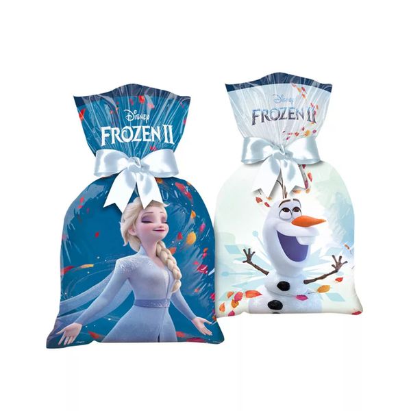 Sacola Plástica Regina Frozen II com 12 Unidades