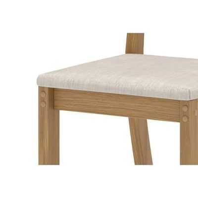 Kit 4 Cadeiras Sala Jantar Milla 4 Un Nature-suede Marrom Amendoa - Henn