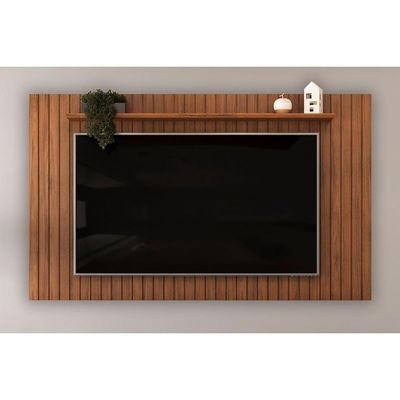 Home P/ Tv Até 65 Pol Lume Ripado C/ Prateleira 175x108cm Freijo - Dj Móveis