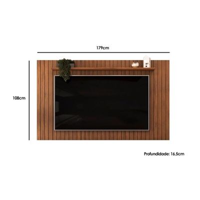 Home P/ Tv Até 65 Pol Lume Ripado C/ Prateleira 175x108cm Freijo - Dj Móveis