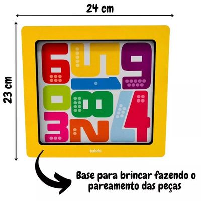 MONTE E EMPILHE NÚMEROS - EDUCATIVO - MADEIRA -7042 - BABEBI