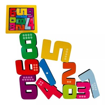 MONTE E EMPILHE NÚMEROS - EDUCATIVO - MADEIRA -7042 - BABEBI