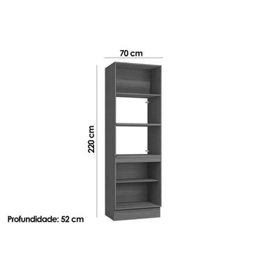 Módulos De Cozinha Kappesberg Ciela Paneleiro Ciela R630 C- 4 Portas E 2 Nichos P- Forno 70x220cm Canela-kappesberg