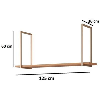 Módulo Cozinha Mgm Divina Prateleira Suspensa 125cm Freijo-mgm