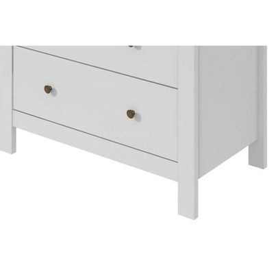 Cômoda Solteiro Horizontal Maggiore C/ 6 Gavetas Amendoa/off White - Lopas