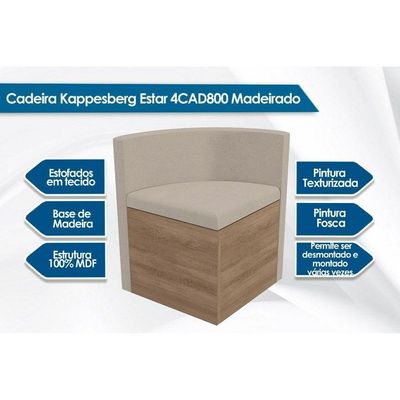 Kit 4 Cadeiras Sala Jantar 4cad800 4 Un Freijó - Assento-encosto Suede Bege Geométric - Kappesberg