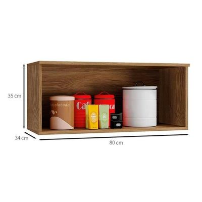 Armário De Geladeira P- Cozinha Botanic M637 C- 1 Porta Basculante 80cm Nogueira - Kappesberg