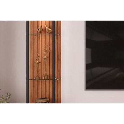 Home P/ Tv Até 70 Polegadas Martino C/ Prateleira Nichos E Pés 200x190cm Freijó/off White - Dj Móveis