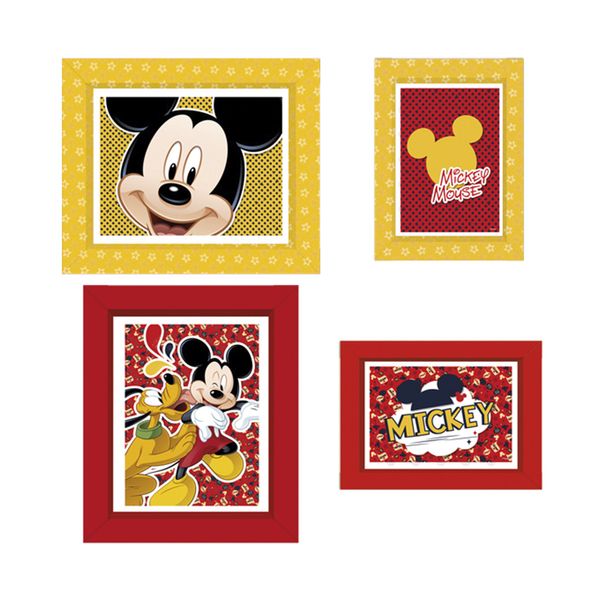 Quadro com Moldura Mickey com 4 Unidades