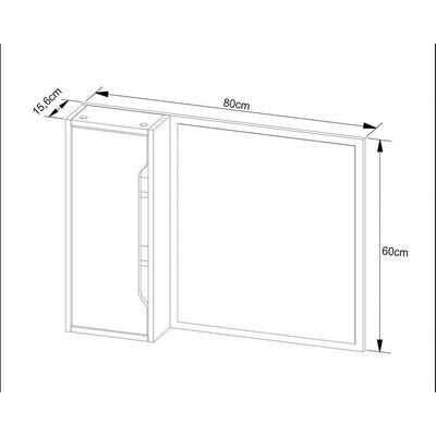Armário De Banheiro Com espelho Bn3645 80x60cm Branco - Tecno Mobili