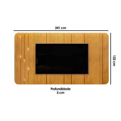 Painel Home Para Tv Até 75 Polegadas Celine 100% Mdf Com Led 241x132cm Off White - Dj Móveis