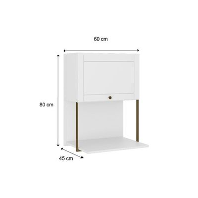 Armário Aéreo Para Cozinha Bella 2605 Com 1 Porta 60cm Branco - Carraro