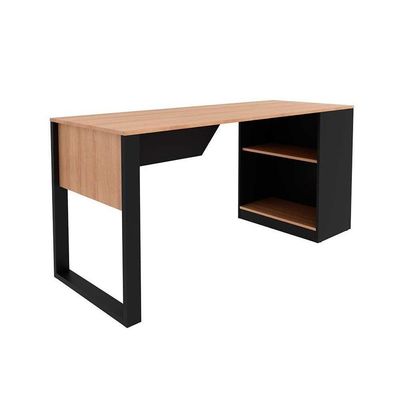 Mesa De Escritório Me4182 160cm Amêndoa-preto - Tecno Mobili