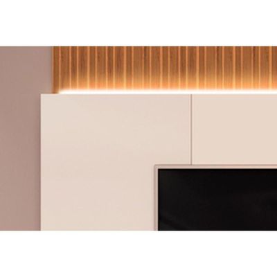 Painel Home Para Tv Até 85 Polegadas Hit 2290 100% Mdf Extensível Com Led De 240 A 290cm Cedro-quartzo - Dj Móveis