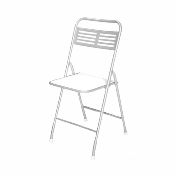 Cadeira Dobrável Metalnew Millenium Aço com Assento Branca
