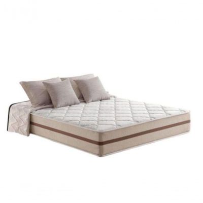 Cama Box Baú Casal Bipartido Tecido Branco Com Colchão Pillow Angel Bello Box Molas 62x138x188