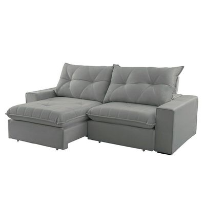 Sofá Hall Linho Dois Módulos De 120m B25cm Meu Sofá Online A230 Linho Cinza