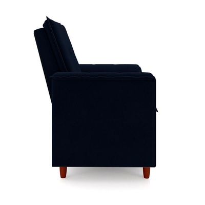 Poltrona Decorativa Amamentação Reforçada E Puff Mavie Suede azul Marinho