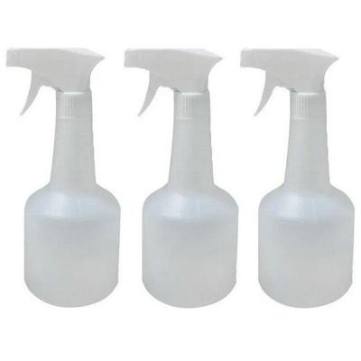 Kit 3 Frascos Borrifador Pulverizador 500Ml Válvula Branco