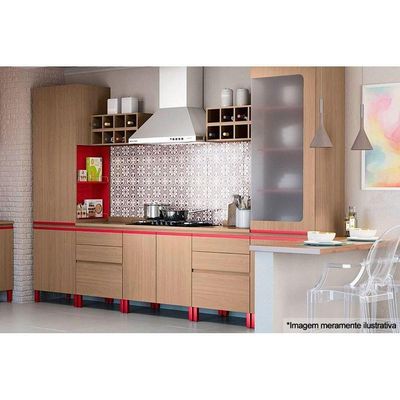 Módulo Cozinha Kappesberg Nox Tampo p/ Balcão Cooktop E604 60cm Nogueira-Kappesberg