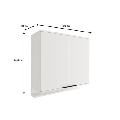Armário Aéreo Para Cozinha Alpha 2502 Com 2 Portas 80cm Branco - Carraro
