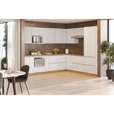 Módulo Cozinha Nesher Rainha Kit De Rodapé De Canto Multilinha 80x52x10cm Nature - Nesher