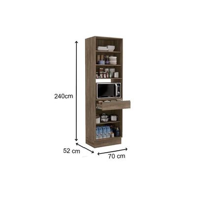 Módulo Cozinha Kappesberg Maxxi G751 c/ 4 Portas 1 Gaveta e 1 Nicho p/ Forno 70cm Canela-Kappesberg