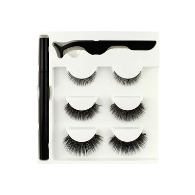 Modelo Mais Natural com 3 PARES de Cílios Postiços Magnéticos + Delineador + Aplicador