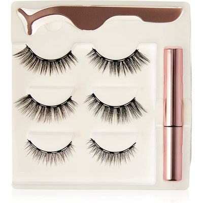 Modelo Mais Natural com 3 PARES de Cílios Postiços Magnéticos + Delineador + Aplicador
