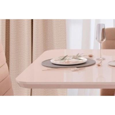 Mesa De Sala Jantar Ryze C- Tampo Madeirado Vidro Curvo 180x100cm Freijó-off White - Dj Móveis