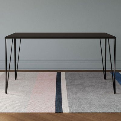 Mesa Elen Tampo Retangular 140x80cm De Madeira Preto