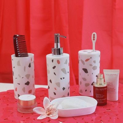 Kit Banheiro Com 7 Peças Jacki Design Vermelho