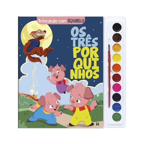 Livro Infantil Todo Livro Brincando com Aquarela Os Três Porquinhos
