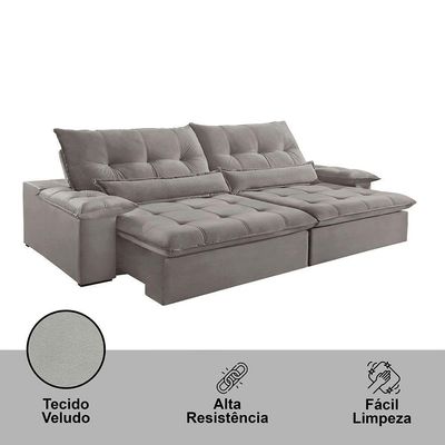 Sofá Nivus Veludo 02 Módulos 100m B25cm Meu Sofá Online B026 Veludo Prata