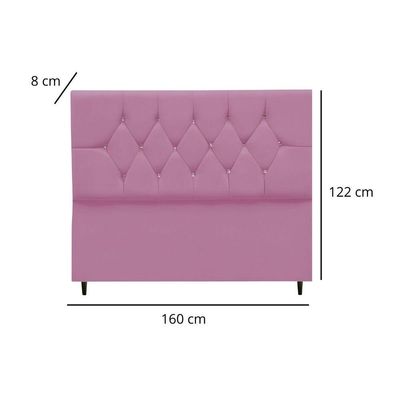 Cabeceira Cama Box Estofada Queen Size 160 Cm Suede Melissa Cor:rosa