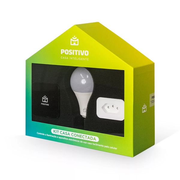 Kit Casa Conectada Positivo com Controle Universal, Lâmpada Wi-fi e Tomada