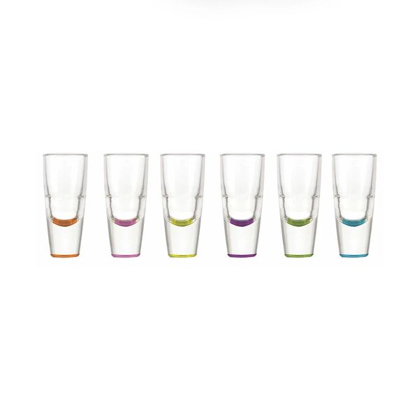 Conjunto de Copos para Tequila Camelot em Vidro Colorido Libbey com 6 Peças 60ml