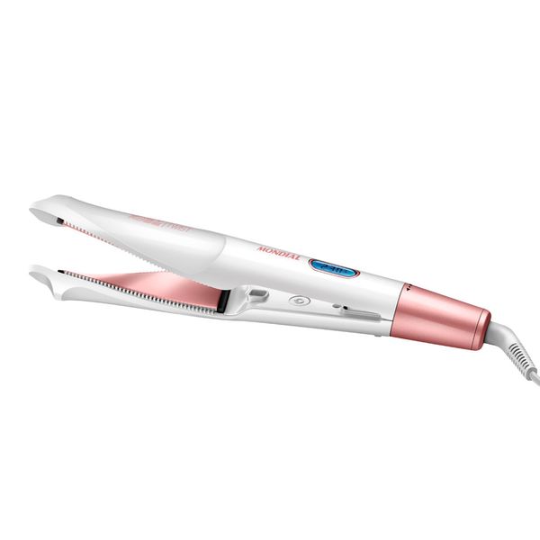 Chapinha Prancha Alisadora e Modeladora Mondial  P-51 50W Branca e Rosé - Bivolt