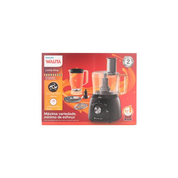 Multiprocessador Philips Walita Viva Collection Preto 600W - 220V Multiprocessador Philips Walita Viva Collection Preto 600W - 220V