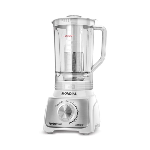Liquidificador Mondial Turbo Inox L1100WI Branco - 127V
