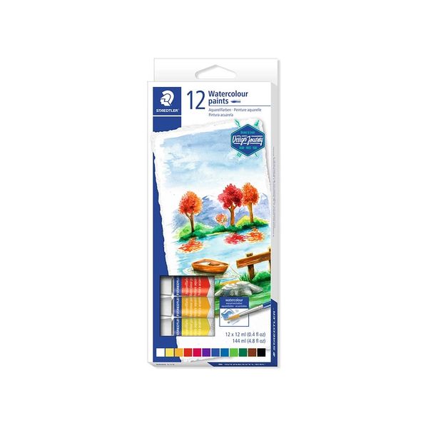 Aquarela Staedtler Pastilha Noris 12 Cores, Mais Pincel Artístico e Esponja Aquarela Staedtler Pastilha Noris 12 Cores, Mais Pincel Artístico e Esponja