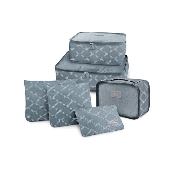 Kit Organizador de Malas Jacki Design 6 Peças Cinza