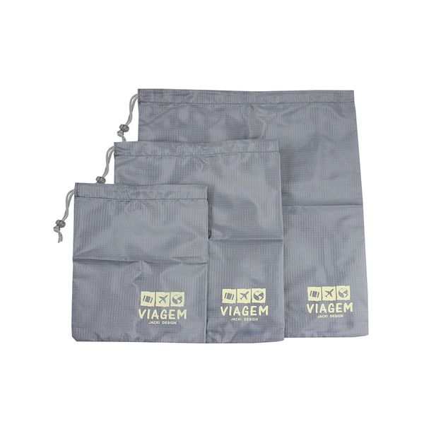 Kit Organizador de Malas Jacki Design 3 Peças Cinza