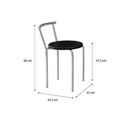 Sala De Jantar Completa Mesa Dobrável E 4 Banquetas 105 Prata-branco - Prata-preto - Carraro
